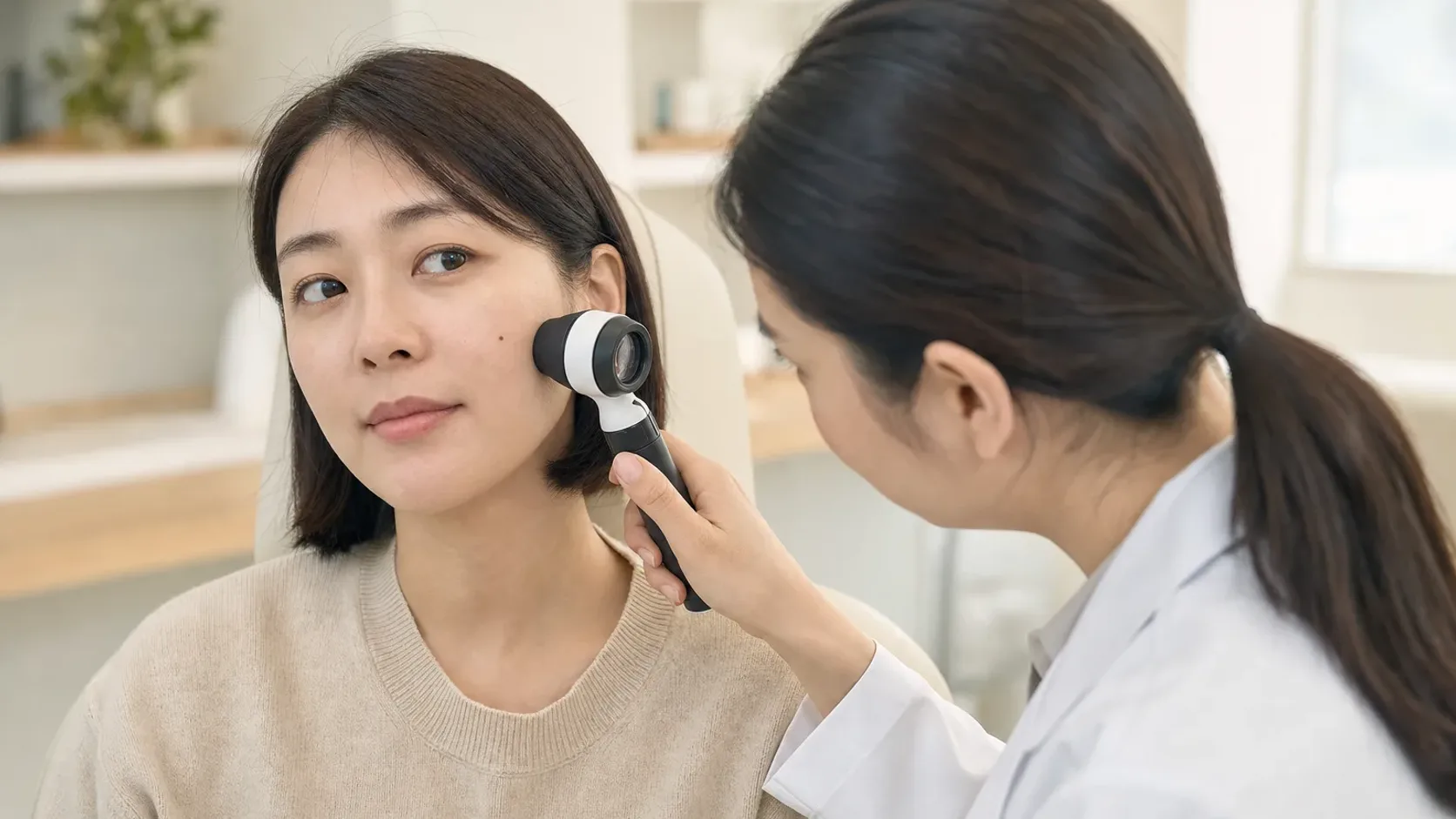 피부 병변을 관찰하고 평가하는 과정